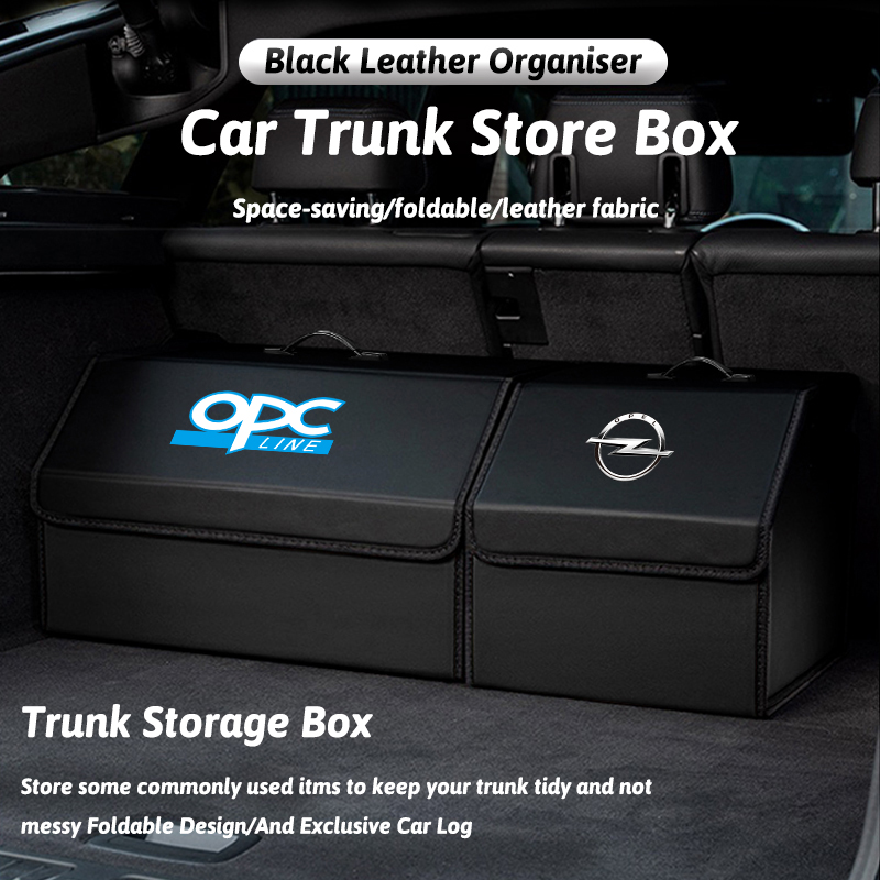Car Trunk Organizer Foldable Storage Box - Kofferbak Organizer Box Leer Opvouwbare Opbergtas