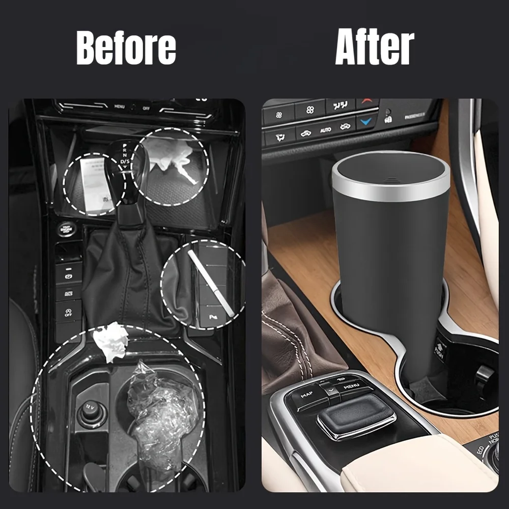 Waterproof Car Trash Can With Lid - Compacte lekvrije mini-autoprullenbak met gemakkelijk te