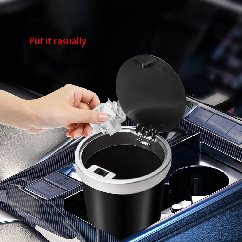 Waterproof Car Trash Can With Lid - voor bekerhouders Opslag Compacte lekvrije mini-autoprullenbak