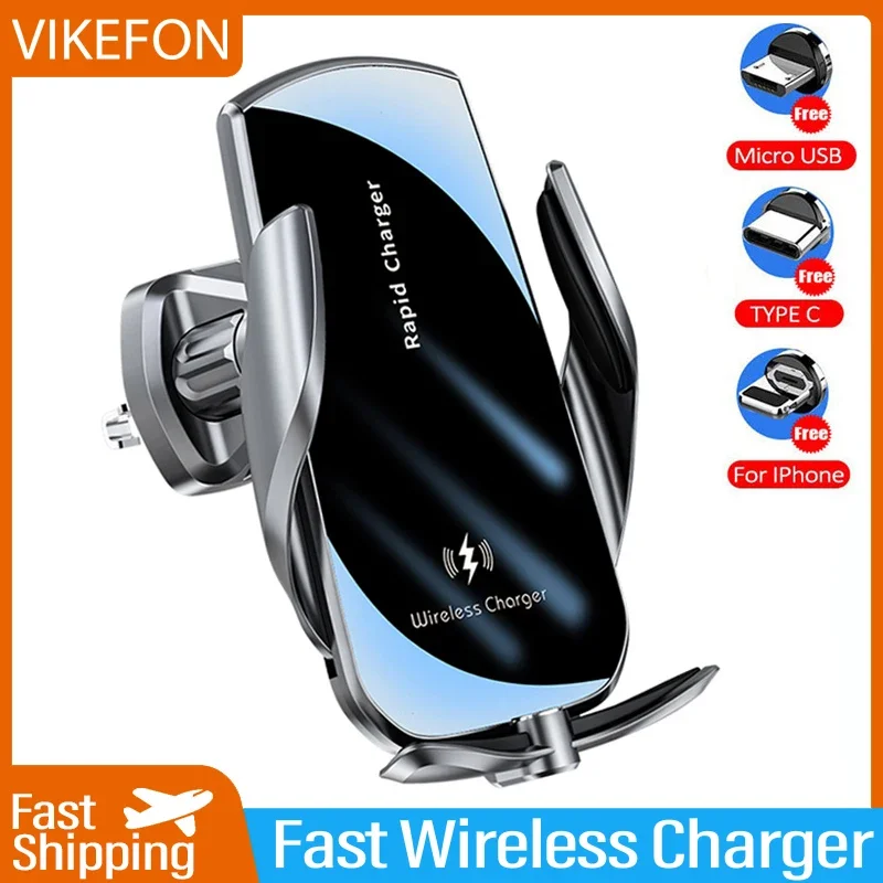 Wireless Car Charger Mount Fast Charging - Vikefon 30W Draadloze Opladers Auto Draadloze