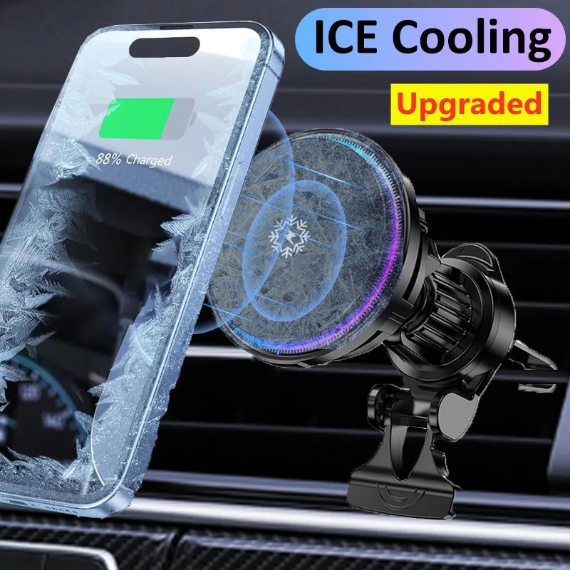 Wireless Car Charger Mount Fast Charging - Ijskoeling Magnetische Draadloze Autolader Snel Oplaadstation