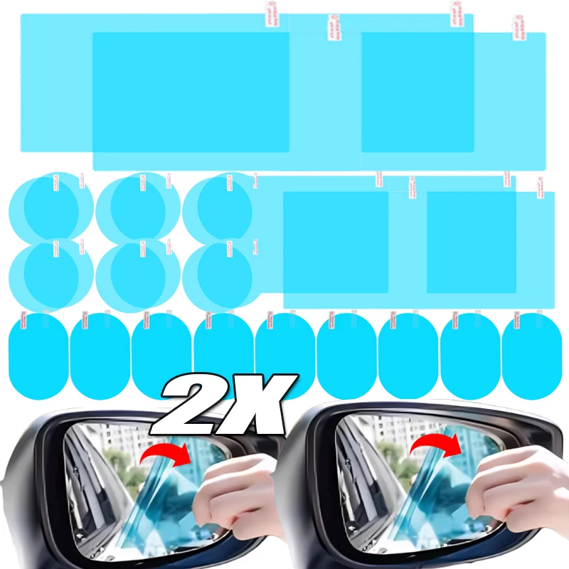 Anti Glare Car Rearview Mirror Film - Auto-achteruitkijkspiegel beschermfolie Anti-condens Glare Regendicht Waterdicht
