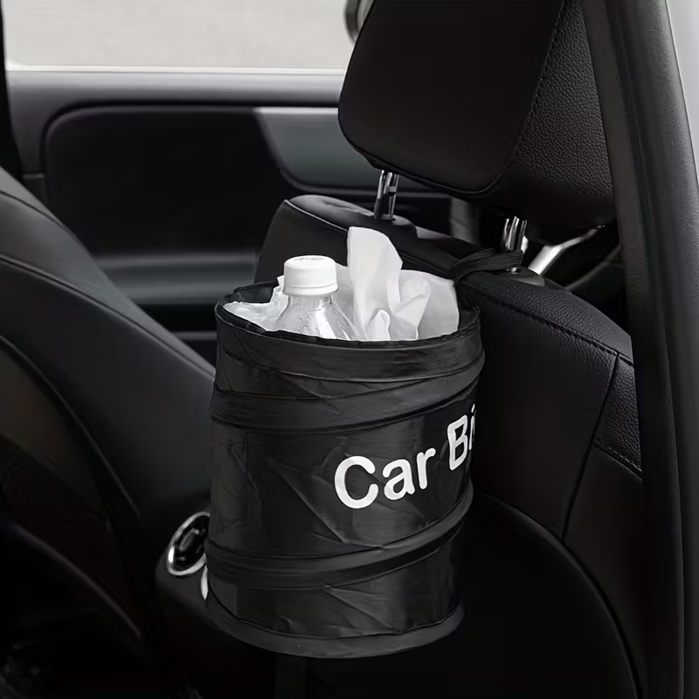 Waterproof Car Trash Can With Lid - Mini zwarte opvouwbare pop-up auto-prullenbak, waterdichte