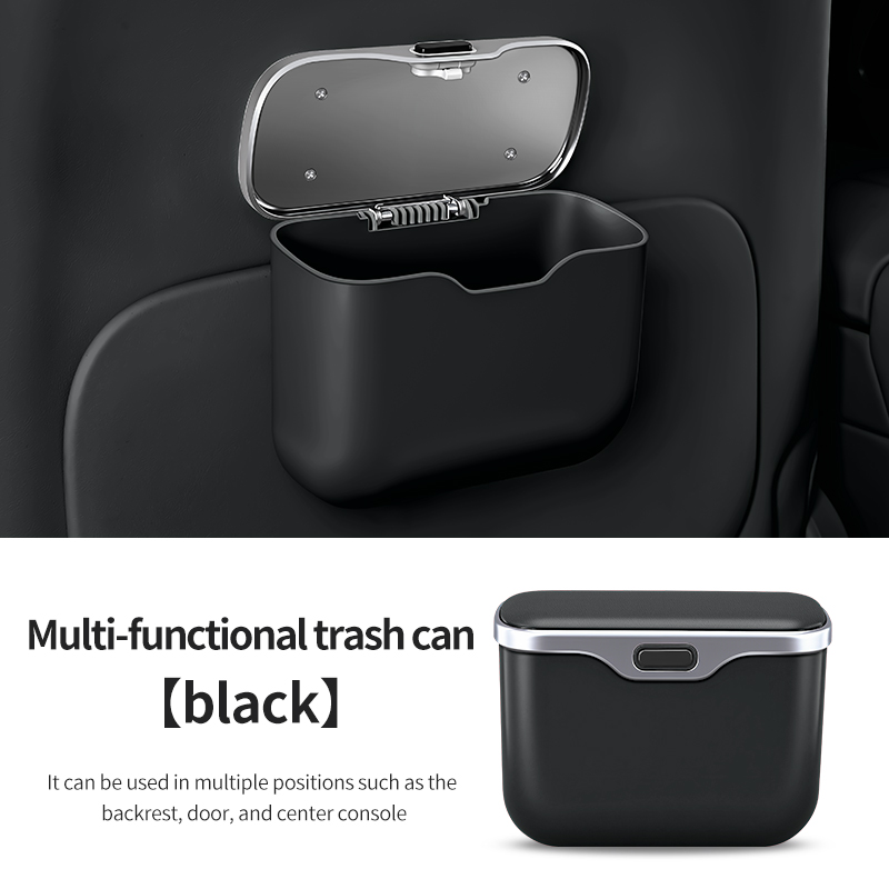 Waterproof Car Trash Can With Lid - Autovuilnisbak met creatief deksel, waterdichte hangende