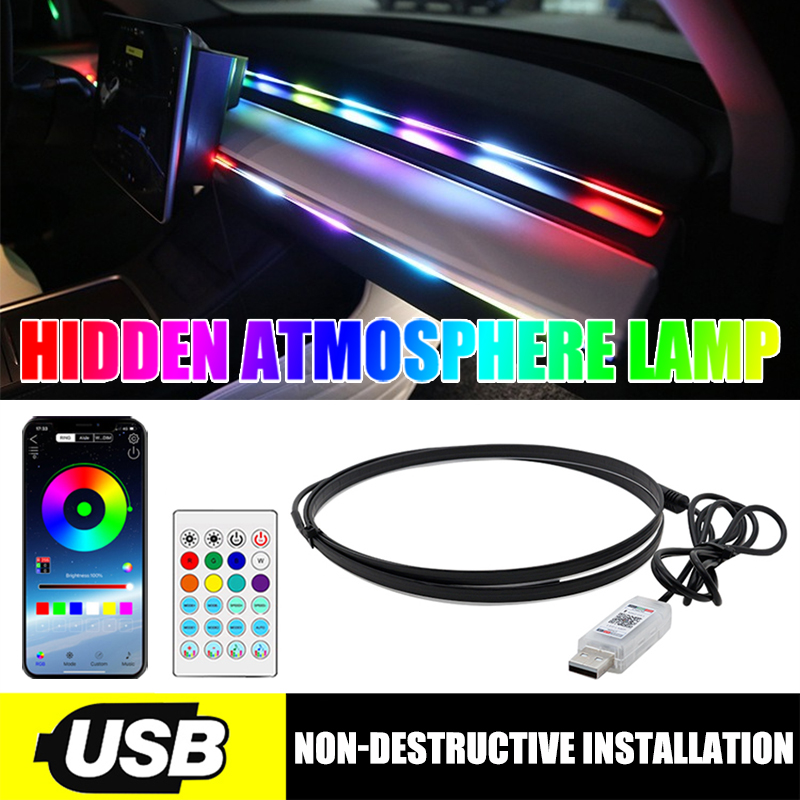 Led Ambient Interior Car Lights App Control - Auto Led Omgevingslicht 64 Kleur Acryl