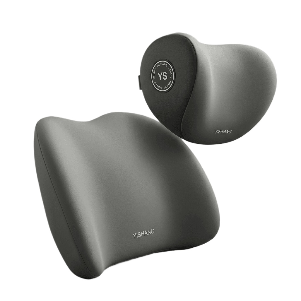 Memory Foam Car Neck Pillow Lumbar Support - Autostoelkussen met hoofdsteun en lendensteun, ergonomisch