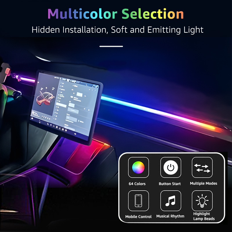 78inch 200cm 150cm LED auto Am - Led Ambient Interior Car Lights App Control recensie en prijs