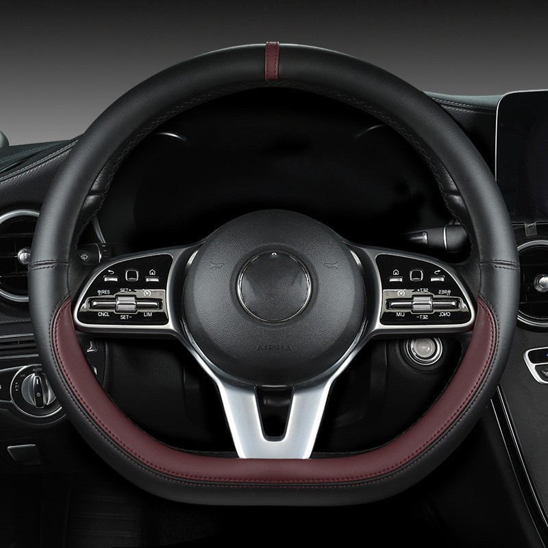 Volledig lederen universele au - Car Steering Wheel Cover Anti Slip Breathable recensie en prijs