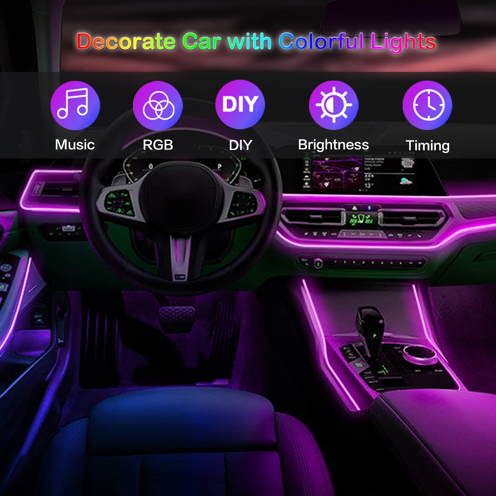 Led Auto Interieur Ambient Str - Led Ambient Interior Car Lights App Control recensie en prijs