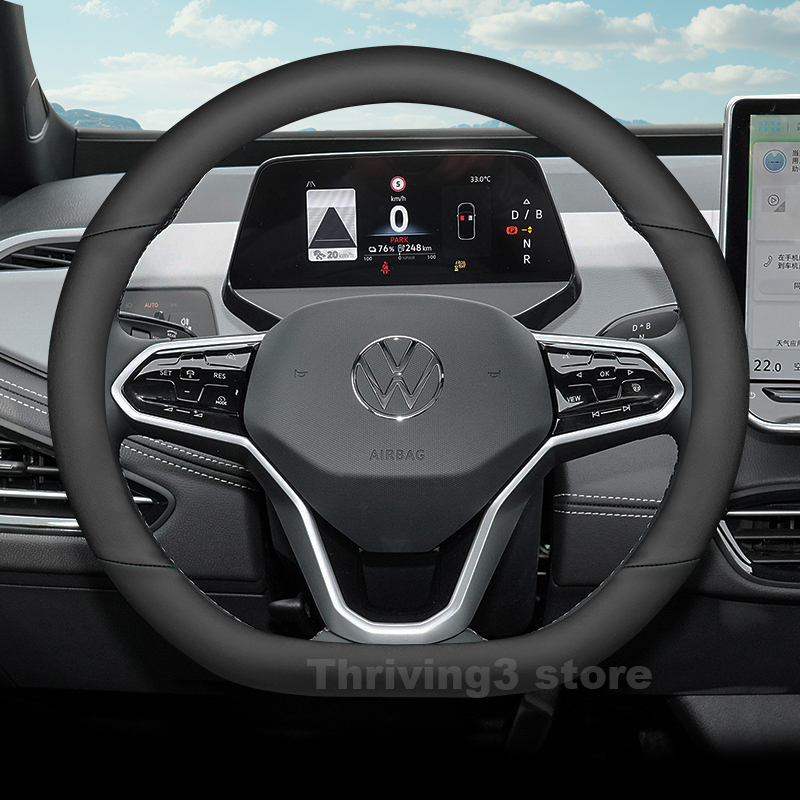Lederen auto stuurwielhoes voo - Car Steering Wheel Cover Anti Slip Breathable recensie en prijs