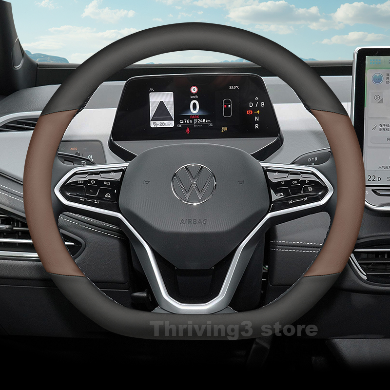 Lederen auto stuurwielhoes voo - Car Steering Wheel Cover Anti Slip Breathable recensie en prijs