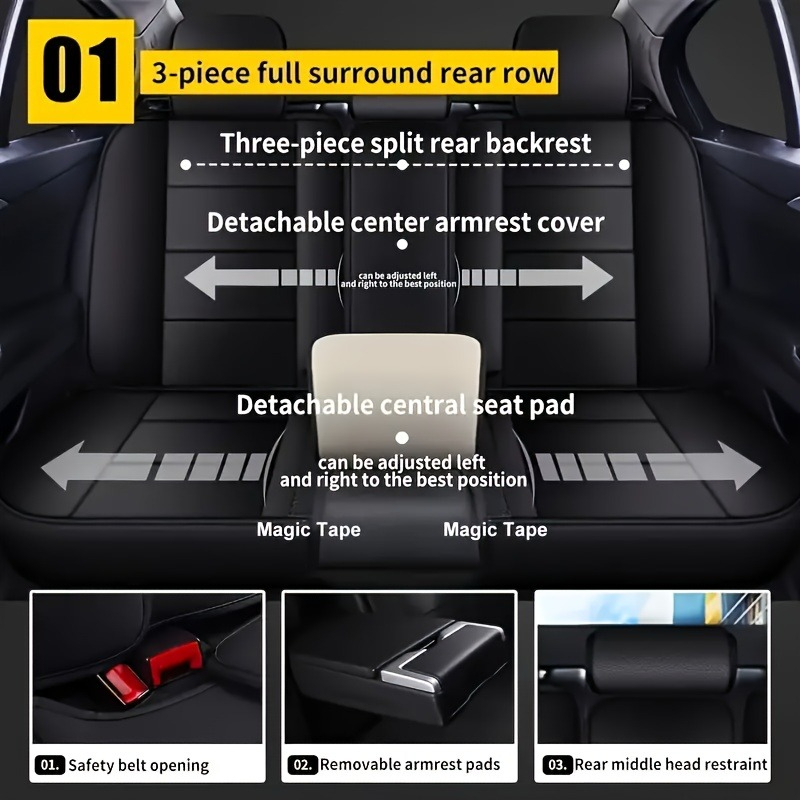 Voor Peugeot 206, W205, Honda  - Leather Car Seat Covers Full Set Universal recensie en prijs