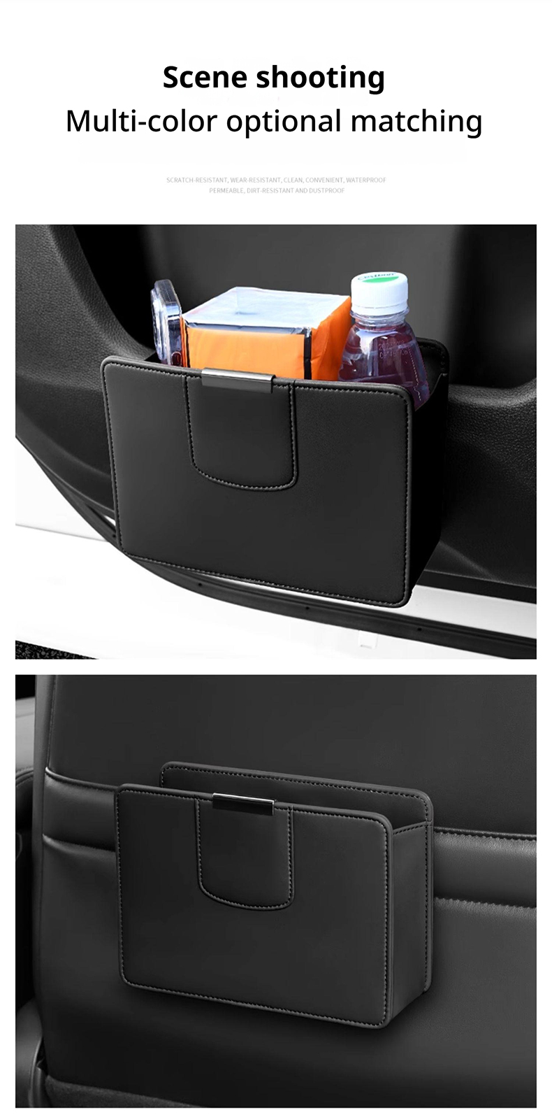Auto afvalbak hangende leren a - Waterproof Car Trash Can With Lid recensie en prijs