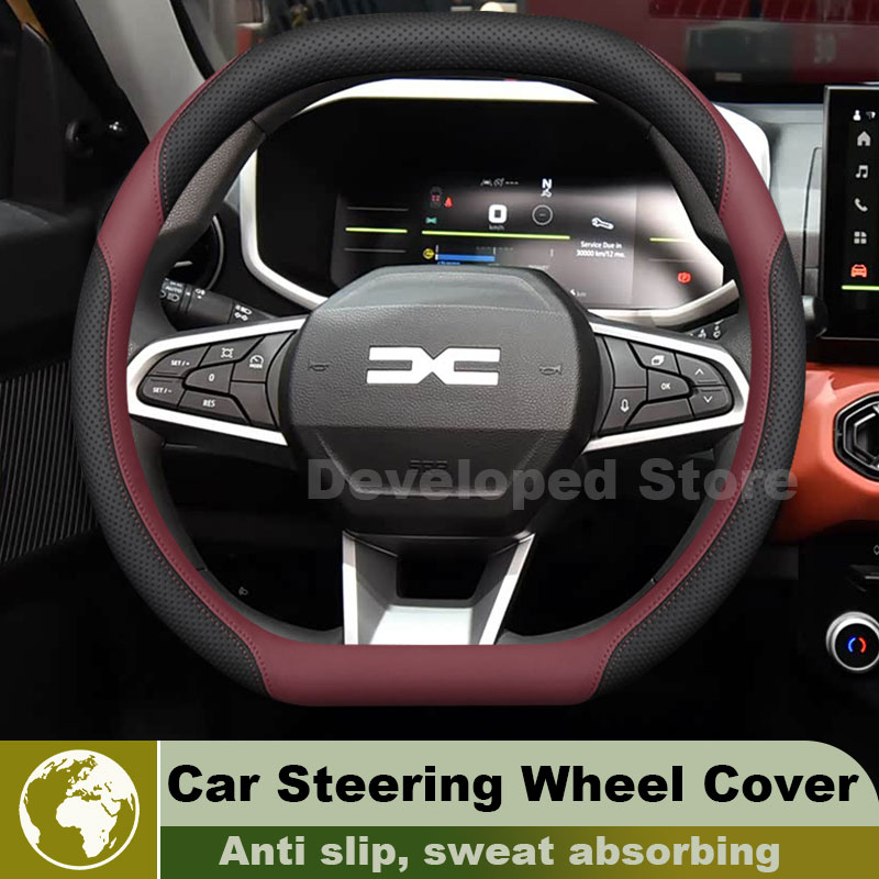 Lederen auto stuurwielhoes voo - Car Steering Wheel Cover Anti Slip Breathable recensie en prijs