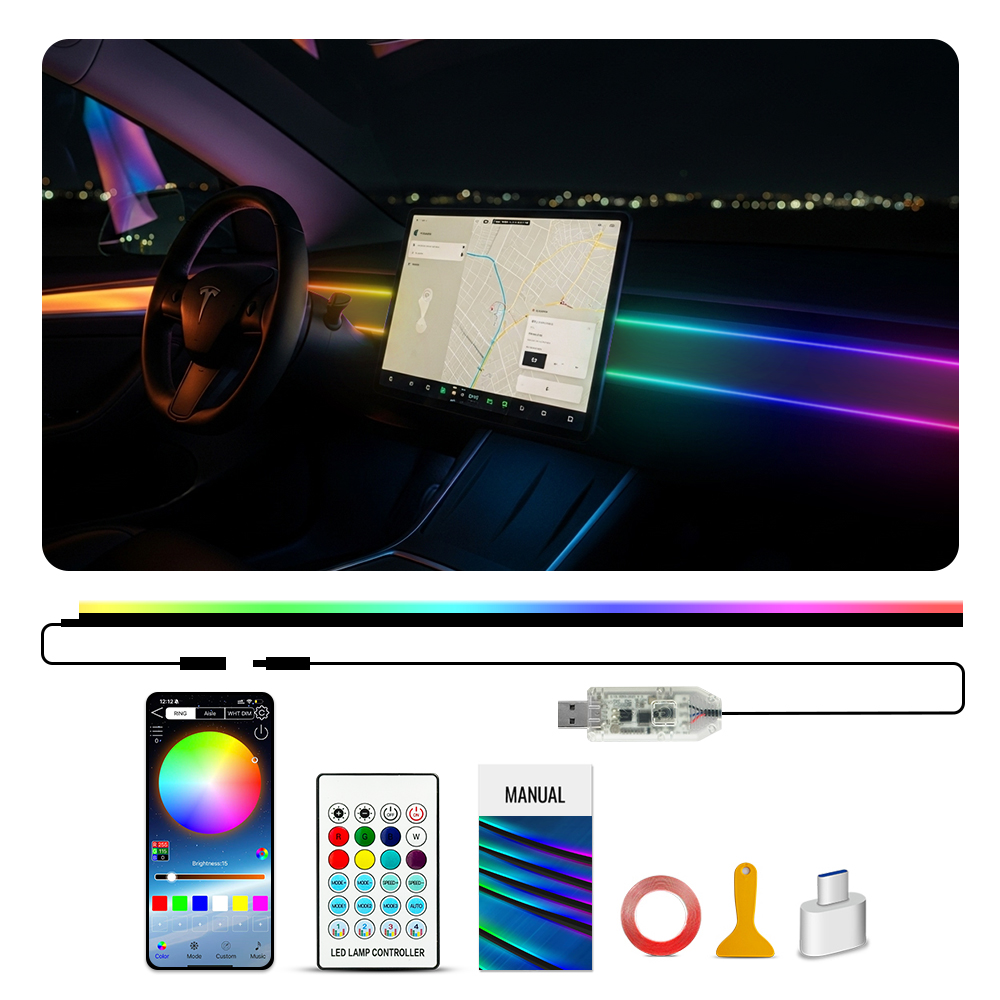 110 cm APP Afstandsbediening L - Led Ambient Interior Car Lights App Control recensie en prijs