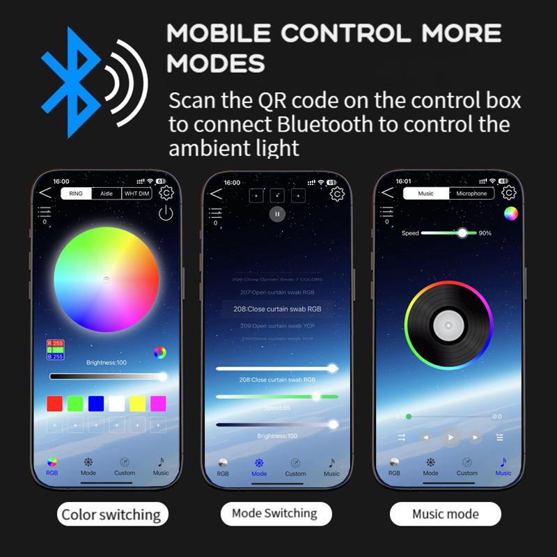 Auto Led Omgevingslicht 64 Kle - Led Ambient Interior Car Lights App Control recensie en prijs