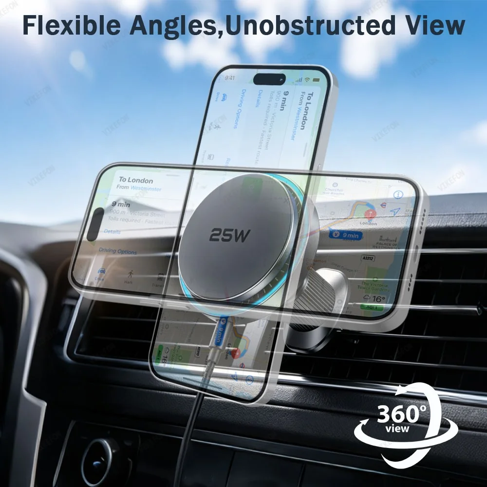 Auto QI2 25W magnetische draad - Magnetic Phone Holder For Car Vent recensie en prijs