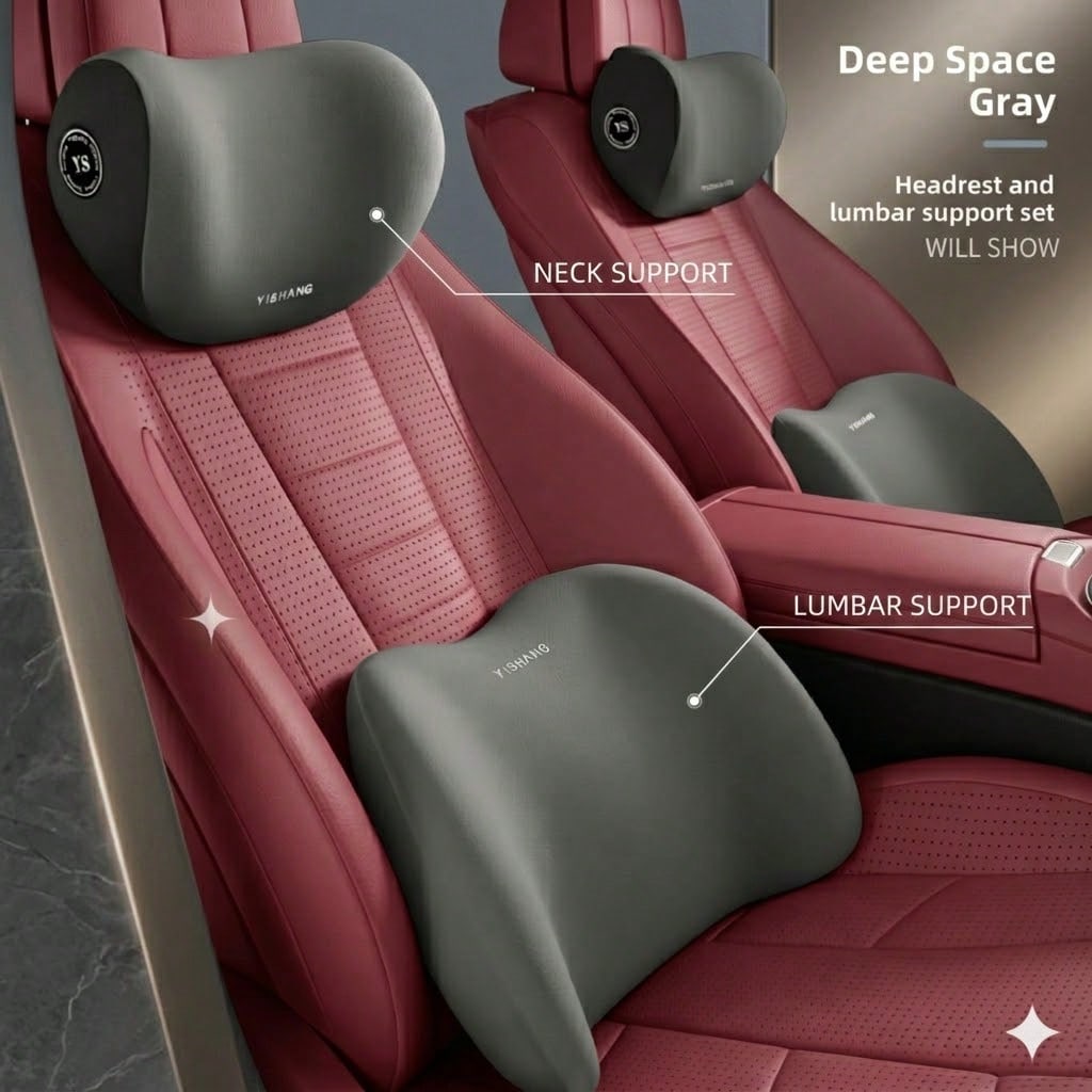 Autostoelkussen met hoofdsteun - Memory Foam Car Neck Pillow Lumbar Support recensie en prijs